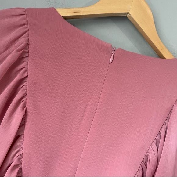 💕🌷👛💖 RACHEL PARCELL long sleeve ruffle twirl dress pink size small Barbie - Picture 12 of 14